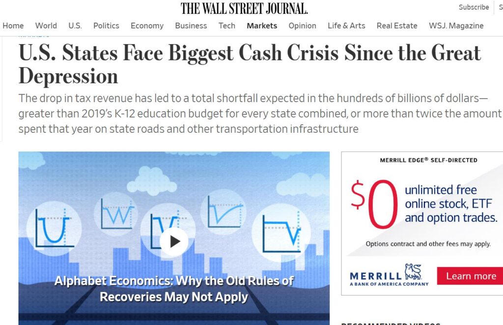 New Wall Street Journal Article Illustrates Financial Plight Facing